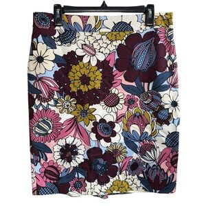 Ann Taylor Factory Multicolor Floral Skirt Size 12